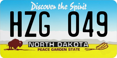 ND license plate HZG049