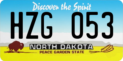 ND license plate HZG053