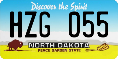 ND license plate HZG055