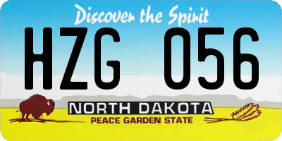 ND license plate HZG056