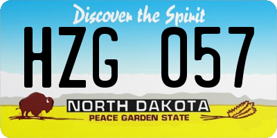 ND license plate HZG057
