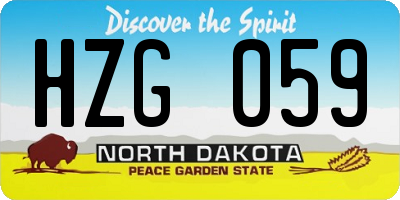 ND license plate HZG059