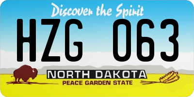 ND license plate HZG063