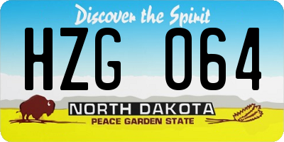 ND license plate HZG064