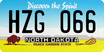ND license plate HZG066