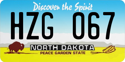 ND license plate HZG067