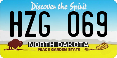 ND license plate HZG069