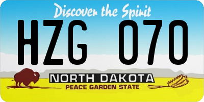 ND license plate HZG070