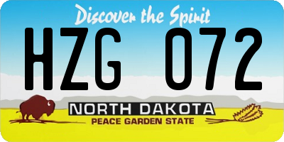 ND license plate HZG072