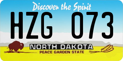 ND license plate HZG073