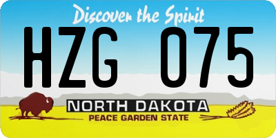 ND license plate HZG075