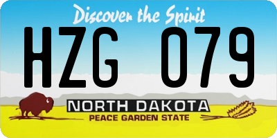ND license plate HZG079