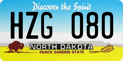ND license plate HZG080