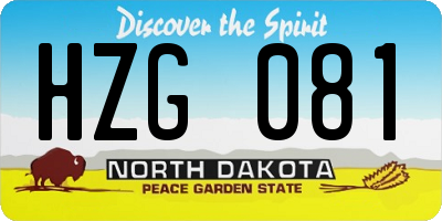 ND license plate HZG081