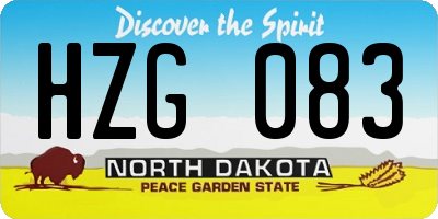 ND license plate HZG083