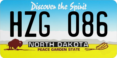 ND license plate HZG086