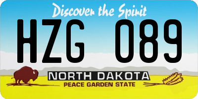 ND license plate HZG089