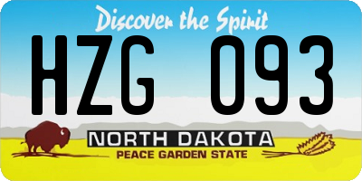 ND license plate HZG093
