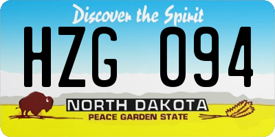 ND license plate HZG094
