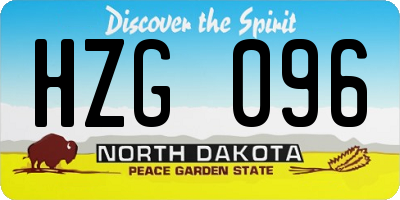 ND license plate HZG096