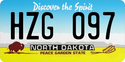 ND license plate HZG097