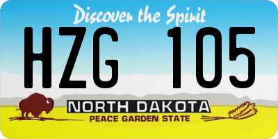 ND license plate HZG105