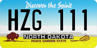 ND license plate HZG111
