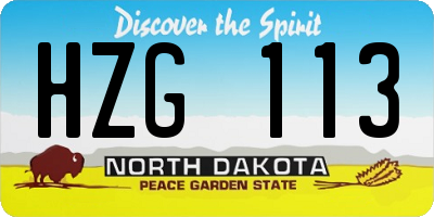 ND license plate HZG113
