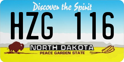 ND license plate HZG116