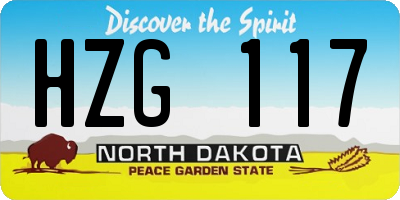 ND license plate HZG117