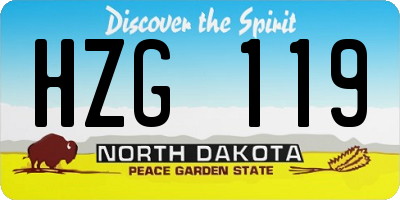 ND license plate HZG119