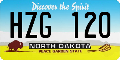 ND license plate HZG120