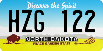 ND license plate HZG122