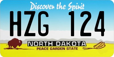 ND license plate HZG124