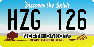 ND license plate HZG126