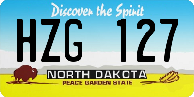 ND license plate HZG127