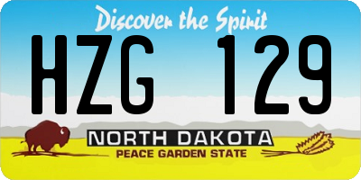 ND license plate HZG129