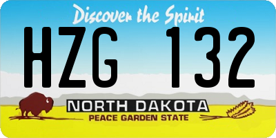 ND license plate HZG132
