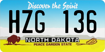 ND license plate HZG136