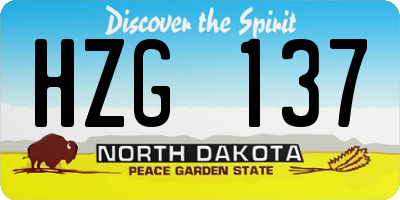 ND license plate HZG137