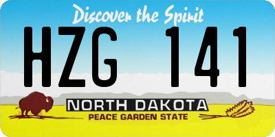 ND license plate HZG141
