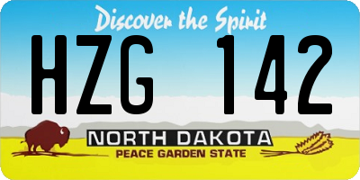 ND license plate HZG142