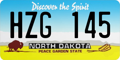 ND license plate HZG145