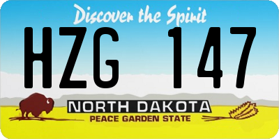ND license plate HZG147