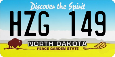 ND license plate HZG149
