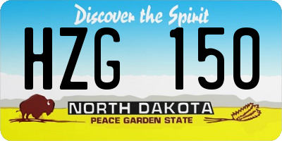 ND license plate HZG150