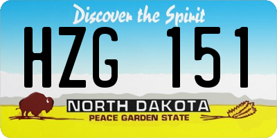 ND license plate HZG151