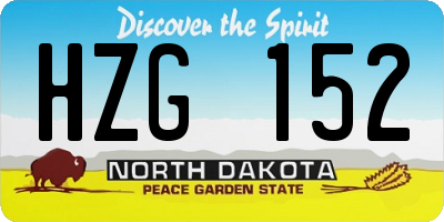 ND license plate HZG152