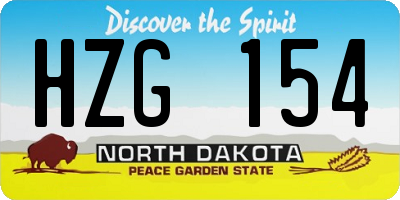 ND license plate HZG154