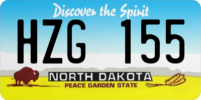 ND license plate HZG155